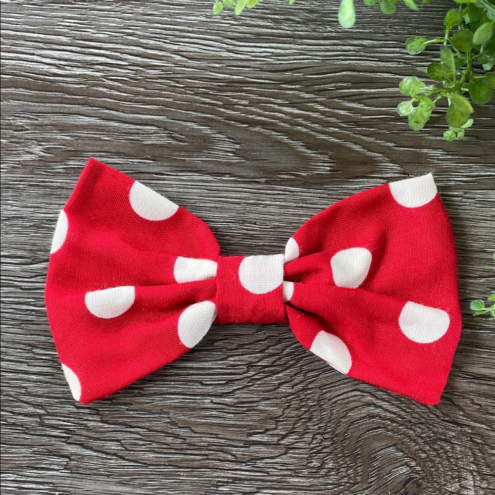 Red Polka Dot Bow Hair Clip
